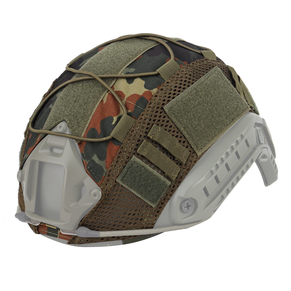 Military fan style tactical helmet with nylon mesh helmet