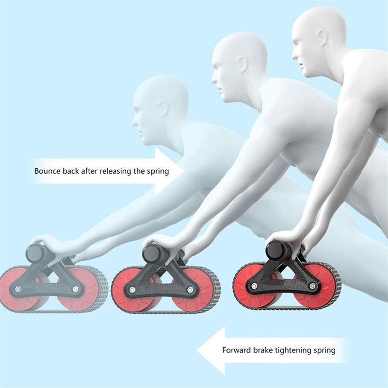 Double Wheel Abdominal Exerciser Women Men Automatic Rebound