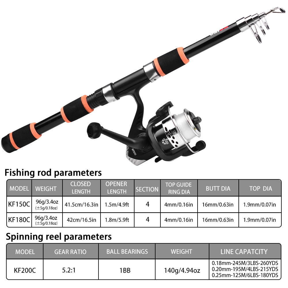 Tossing Casting Rods Fishing Wheel Fishing Rod Combination Suit