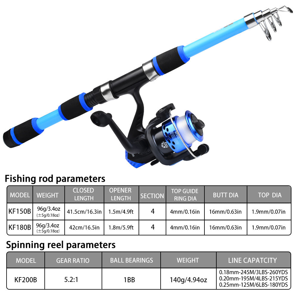 Tossing Casting Rods Fishing Wheel Fishing Rod Combination Suit