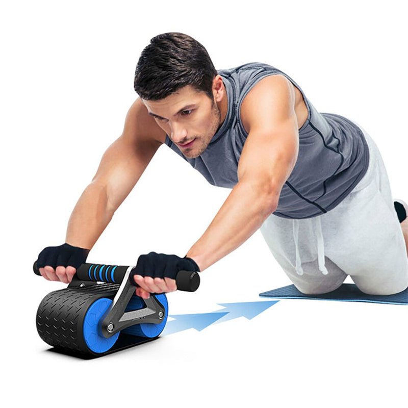 Double Wheel Abdominal Exerciser Women Men Automatic Rebound