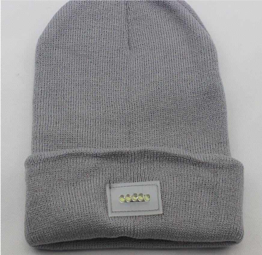 LED Headlamp Glowing Knit Warm Hat With A Flashlight